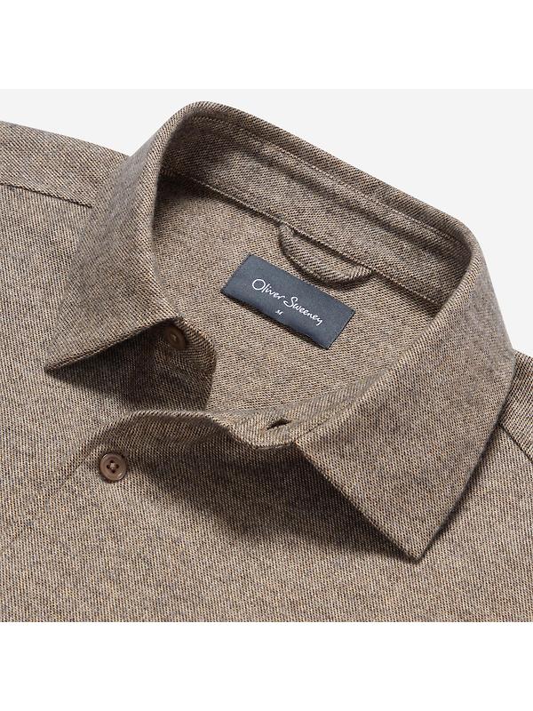Oliver Sweeney Men's Barnham Linen Shirt - Mole Image 4