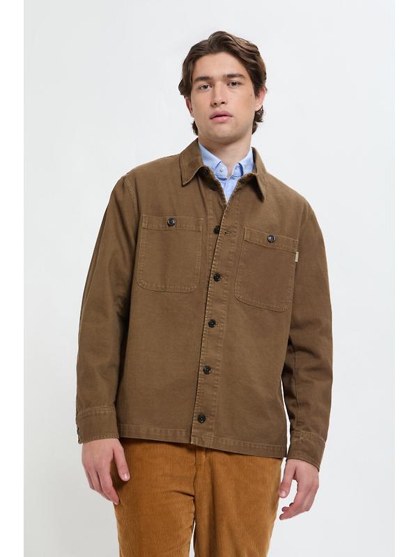 Baracuta Men's Garment-Dyed Canvas Overshirt - Cub Brown Image 2