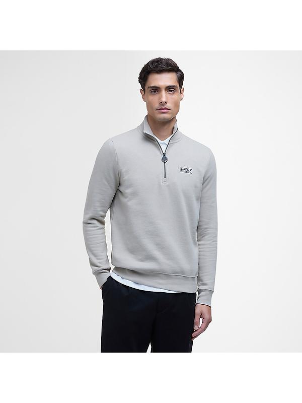 Barbour International Men's Essential Half Zip Sweatshirt - Concrete Image 2