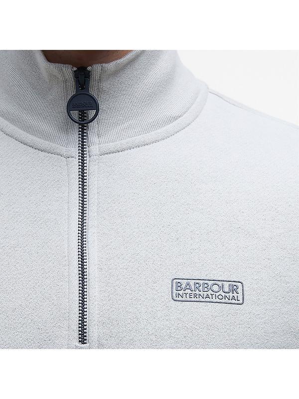 Barbour International Men's Essential Half Zip Sweatshirt - Concrete Image 6
