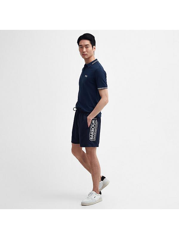Barbour International Men's Large Logo Swim Shorts - Navy Image 3
