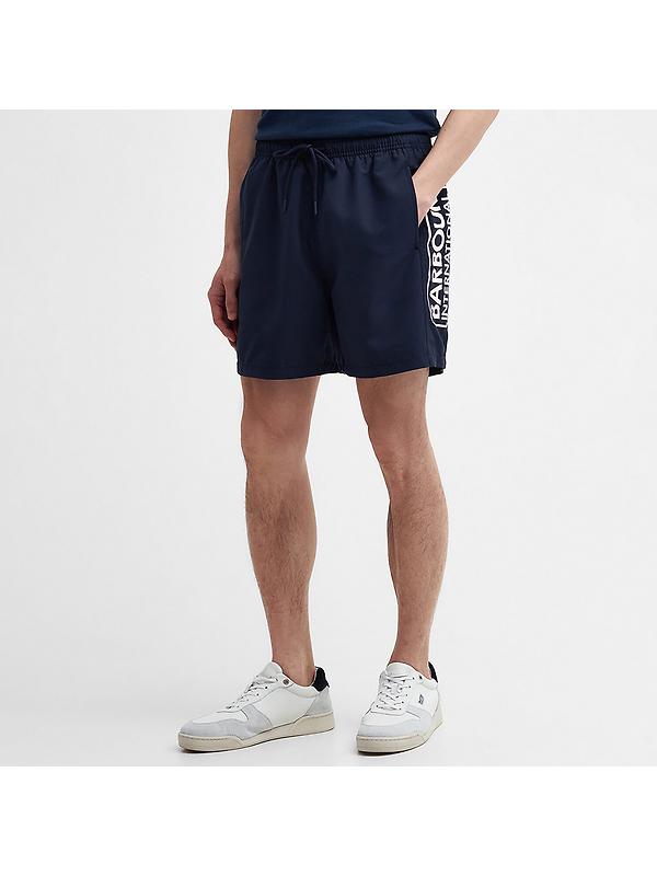 Barbour International Men's Large Logo Swim Shorts - Navy Image 4