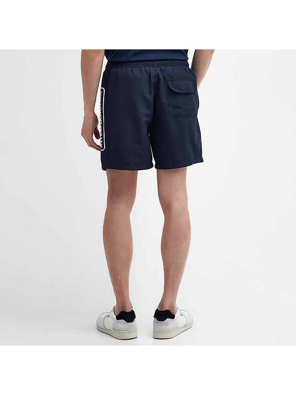 Barbour International Men's Large Logo Swim Shorts - Navy Image 5