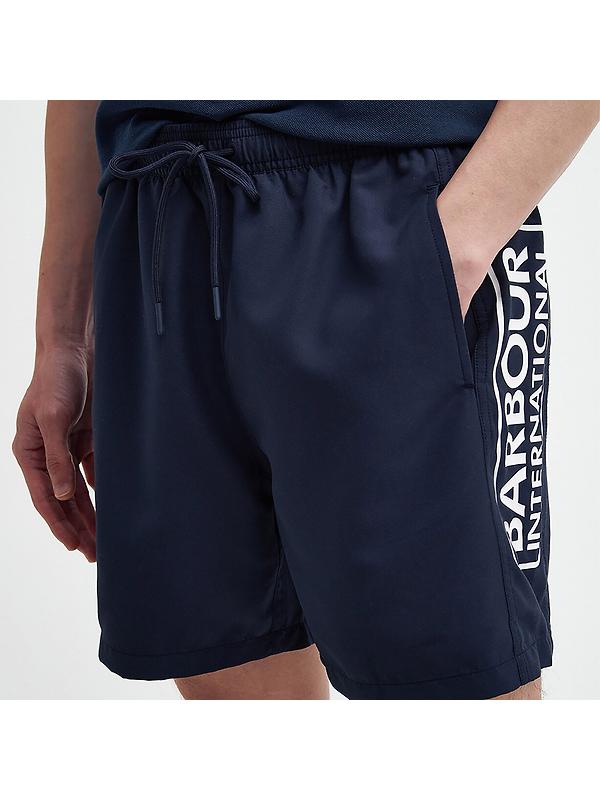 Barbour International Men's Large Logo Swim Shorts - Navy Image 2