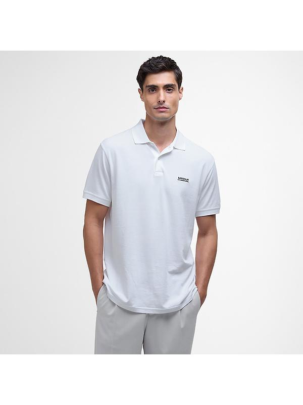 Barbour International Men's Lightweight Pique Essential Polo Shirt - White Image 2