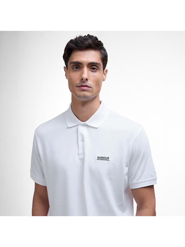 Barbour International Men's Lightweight Pique Essential Polo Shirt - White Image 5
