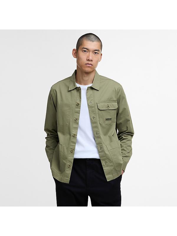 Barbour International Men's Ruiz Garment Washed Overshirt - Bleached Olive Image 2