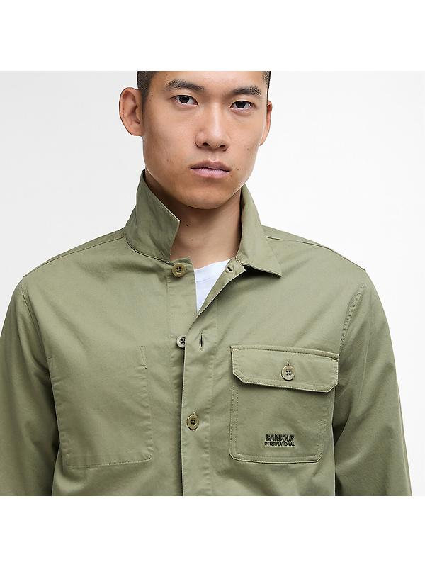 Barbour International Men's Ruiz Garment Washed Overshirt - Bleached Olive Image 5