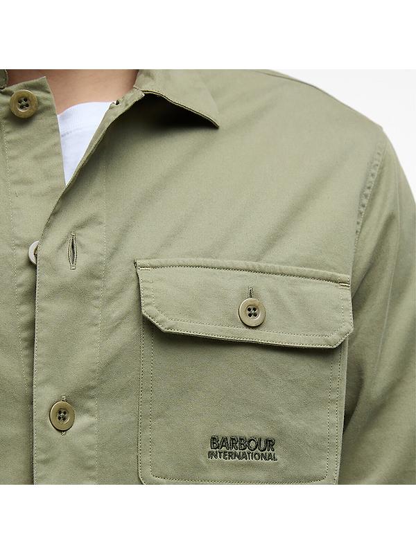 Barbour International Men's Ruiz Garment Washed Overshirt - Bleached Olive Image 6