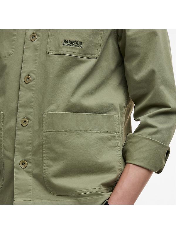 Barbour International Men's Ruiz Garment Washed Overshirt - Bleached Olive Image 7