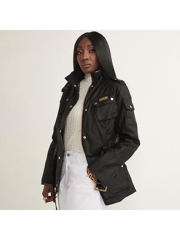 Barbour International Women's International Wax Jacket - Black Image 11