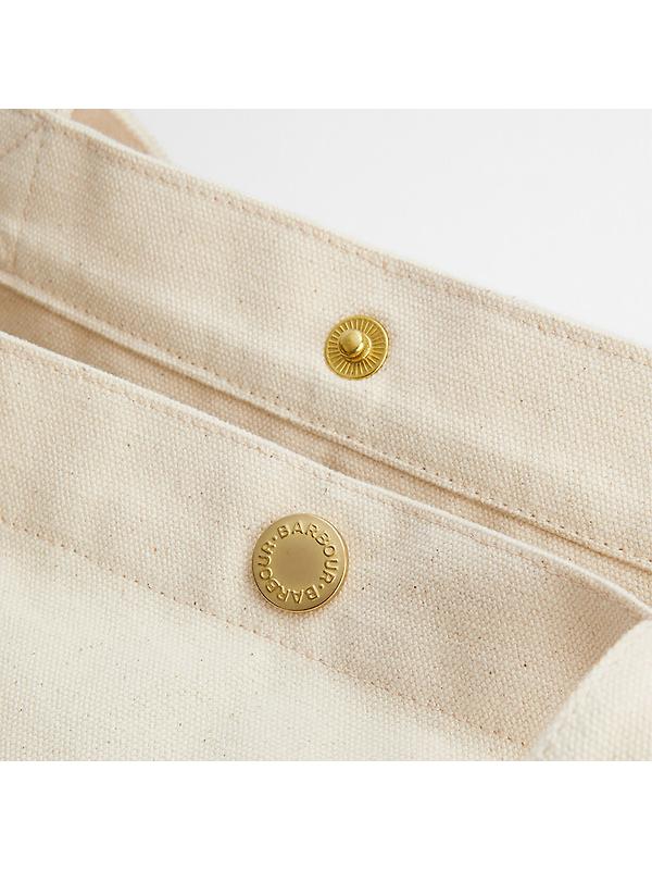 Barbour Logo Tote Bag - Ecru/Barbour Green Image 6