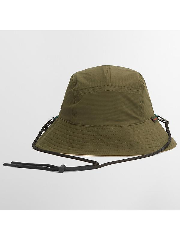 Barbour Men's Bidlam Showerproof Reversible Bucket Hat - Concrete/Olive Image 8