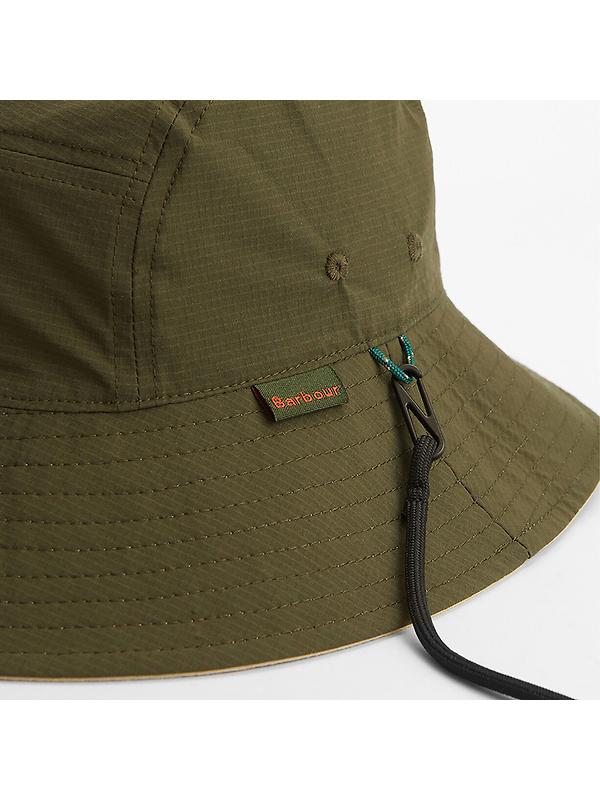 Barbour Men's Bidlam Showerproof Reversible Bucket Hat - Concrete/Olive Image 9