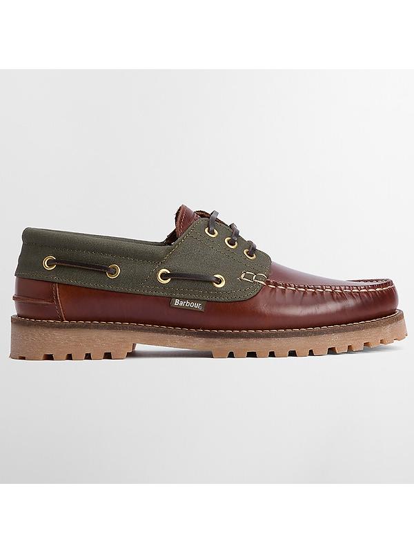 Barbour Men's Deck Boat Shoes - Mahogany Image 2