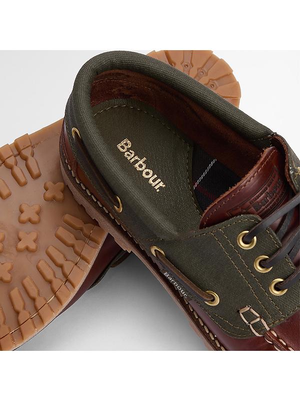 Barbour Men's Deck Boat Shoes - Mahogany Image 4