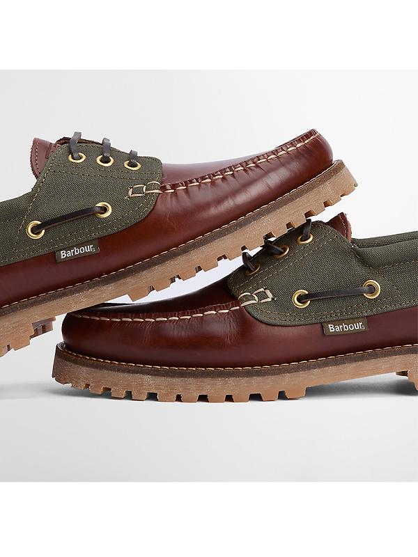 Barbour Men's Deck Boat Shoes - Mahogany Image 5