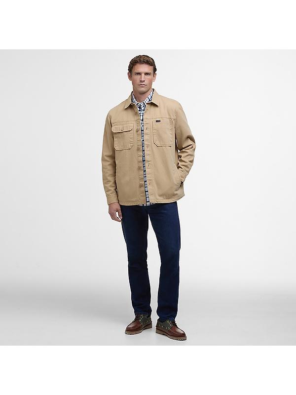 Barbour Men's Lingfield Canvas Overshirt - Dark Stone Image 3