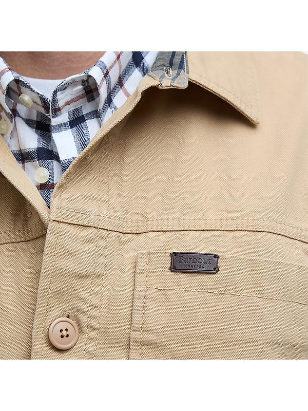 Barbour Men's Lingfield Canvas Overshirt - Dark Stone Image 6
