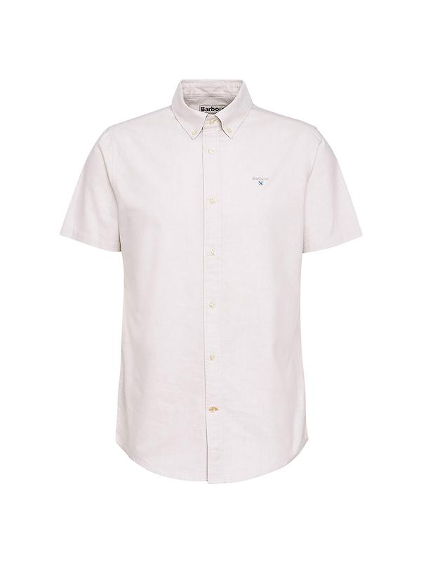 Barbour Men's Oxtown Tailored Short-Sleeved Shirt - Oatmeal Image 1