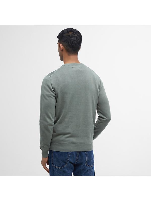 Barbour Men's Pima Crew Neck Jumper - Agave Green Image 4