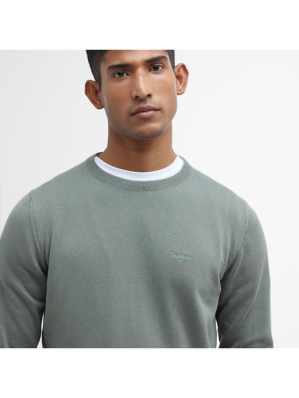 Barbour Men's Pima Crew Neck Jumper - Agave Green Image 5