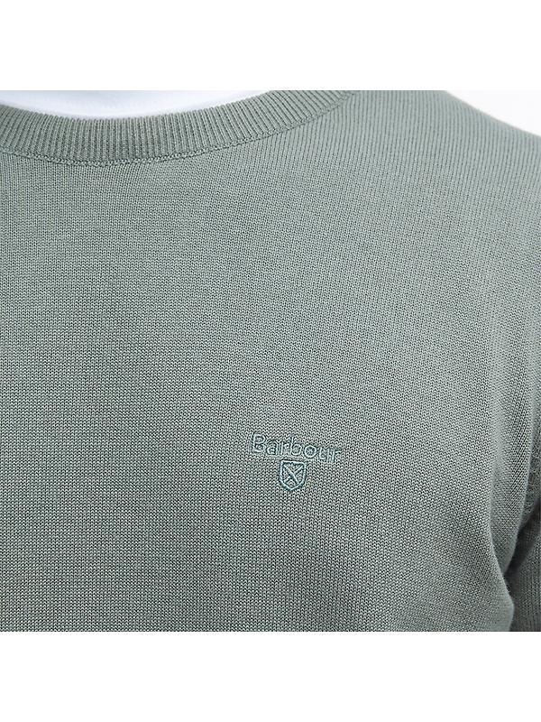 Barbour Men's Pima Crew Neck Jumper - Agave Green Image 6