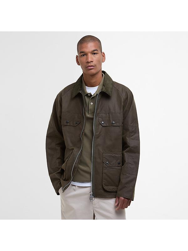 Barbour Men's Re-Engineered Short Bedale Wax Jacket - Beech Image 2