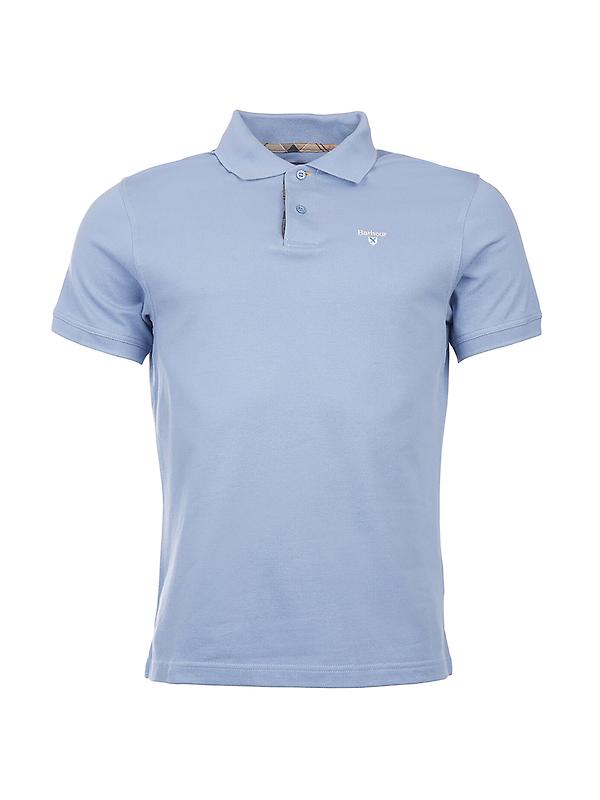 Barbour Men's Tartan Pique Polo Shirt - Sky Marl Product Image