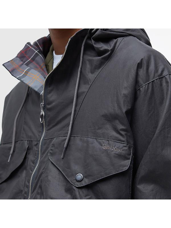 Barbour Men's Utility Sapper Wax Jacket - Charcoal Image 6