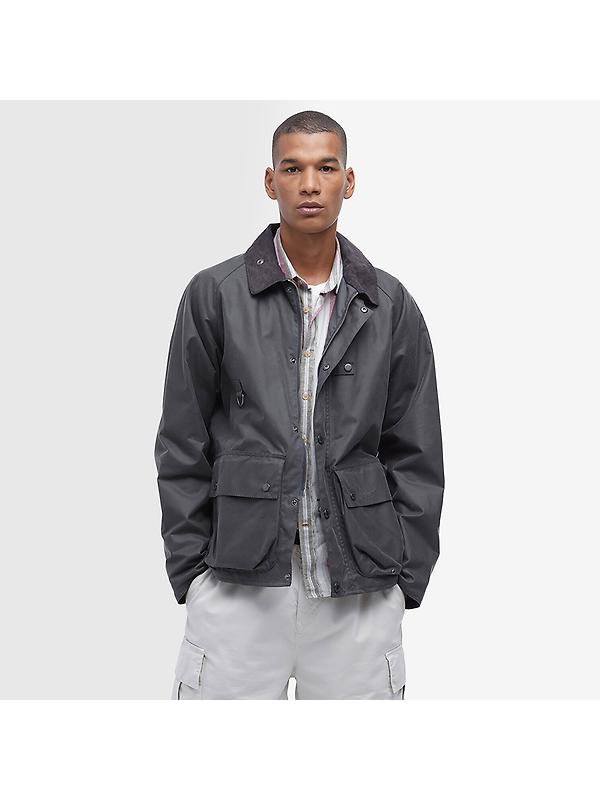 Barbour Men's Utility Spey Wax Jacket - Charcoal Image 2