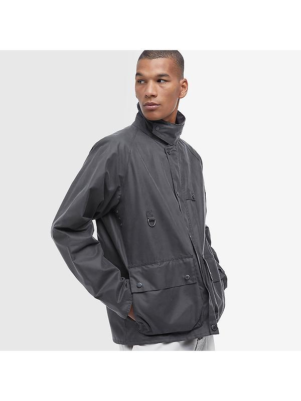Barbour Men's Utility Spey Wax Jacket - Charcoal Image 5