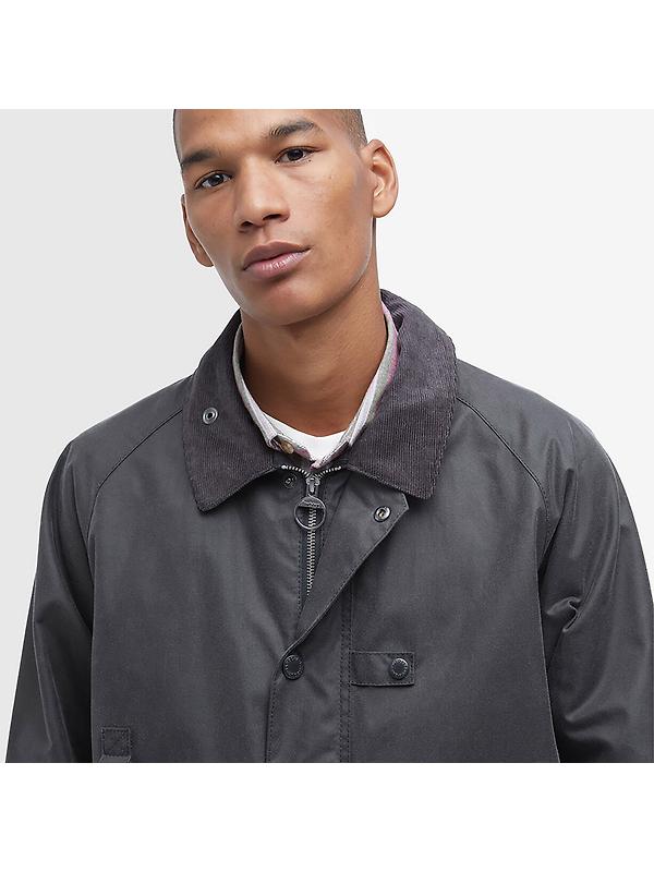 Barbour Men's Utility Spey Wax Jacket - Charcoal Image 6