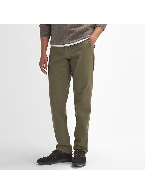 Barbour Men's Washed Stretch Tailored Trousers - Olive Image 3