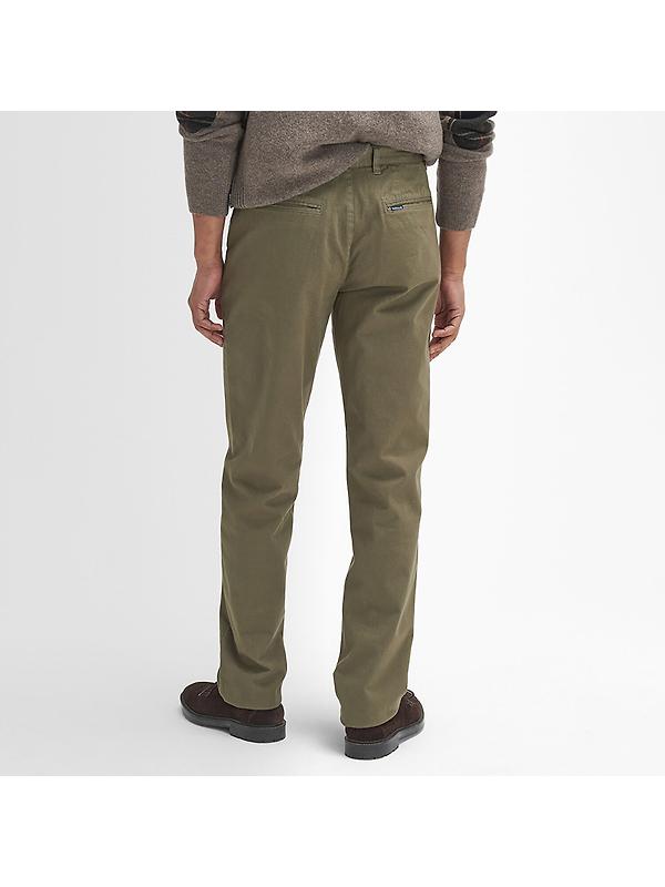 Barbour Men's Washed Stretch Tailored Trousers - Olive Image 4