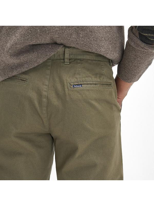 Barbour Men's Washed Stretch Tailored Trousers - Olive Image 7