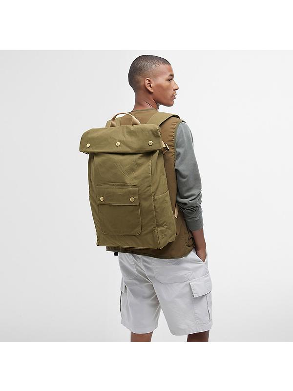 Barbour Transport Foldover Backpack Bag - Dusky Green Image 2