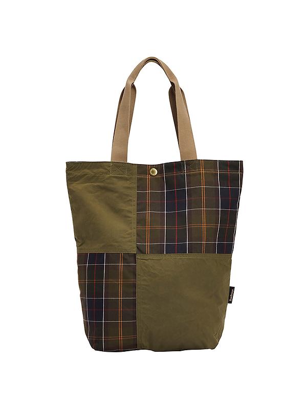 Barbour Transport Patchwork Tote Bag - Dusky Green Product Image