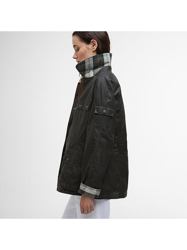 Barbour Women's Arlo Utility Wax Jacket - Archive Olive/Ancient Tartan Image 6