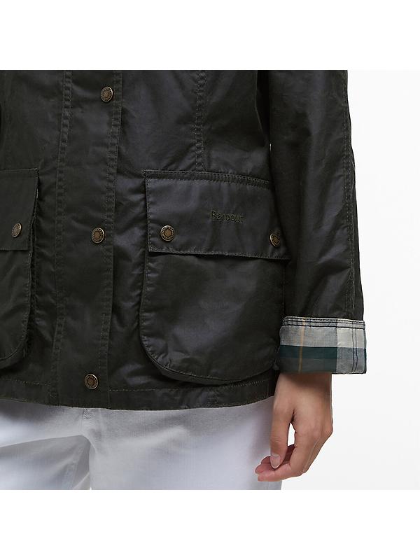 Barbour Women's Arlo Utility Wax Jacket - Archive Olive/Ancient Tartan Image 7