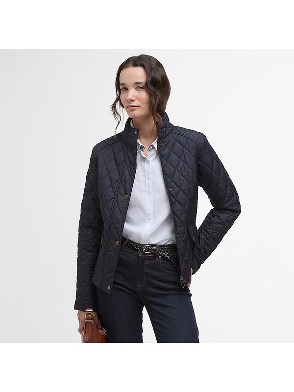 Barbour Women's Crawford Cavalry Quilted Jacket - Dark Navy/Ancient Tartan Image 2