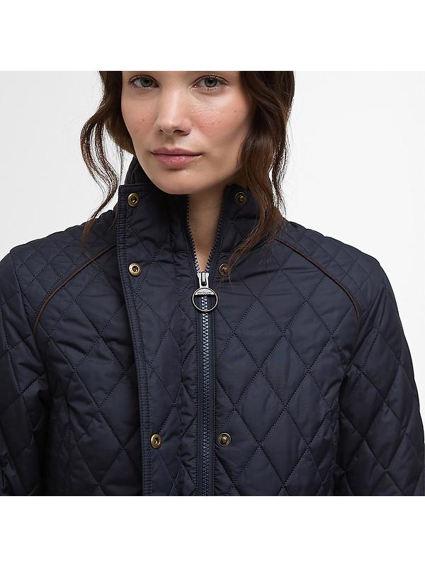 Barbour Women's Crawford Cavalry Quilted Jacket - Dark Navy/Ancient Tartan Image 5