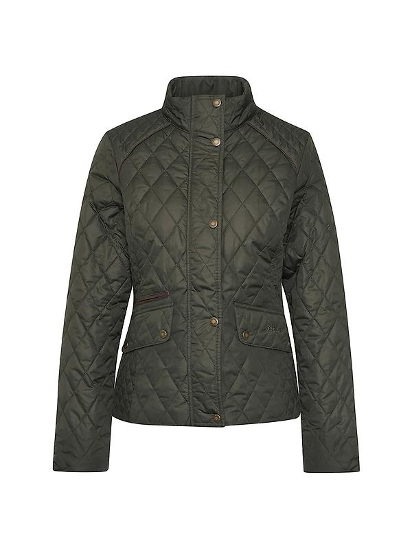 Barbour Women's Crawford Cavalry Quilted Jacket - Olive/Ancient Tartan Product Image