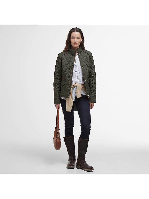 Barbour Women's Crawford Cavalry Quilted Jacket - Olive/Ancient Tartan Image 3
