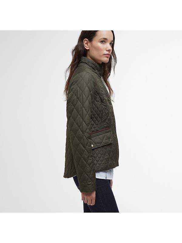 Barbour Women's Crawford Cavalry Quilted Jacket - Olive/Ancient Tartan Image 6