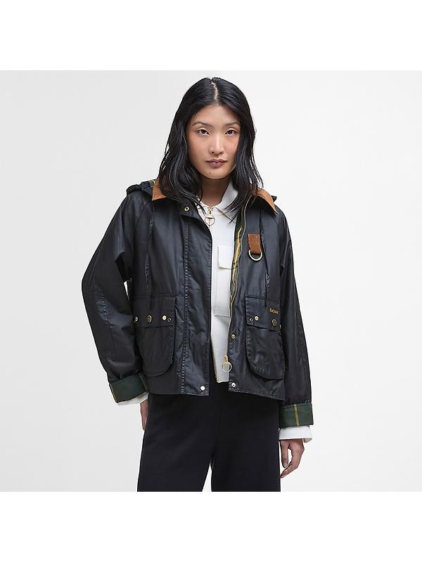 Barbour Women's Erma Wax Jacket - Black/Ancient Tartan Image 2