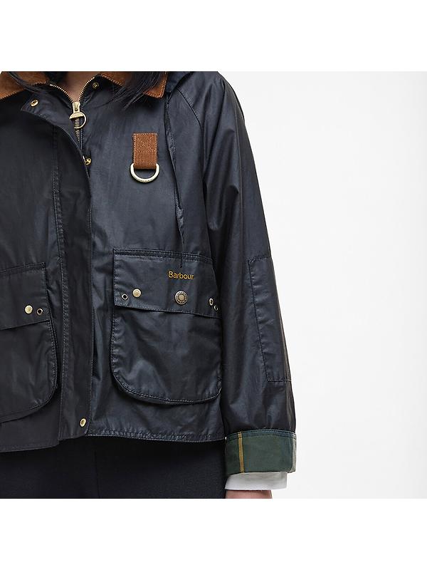 Barbour Women's Erma Wax Jacket - Black/Ancient Tartan Image 6