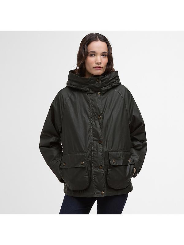 Barbour Women's Hollies Wax Jacket - Archive Olive/Ancient Tartan Image 2