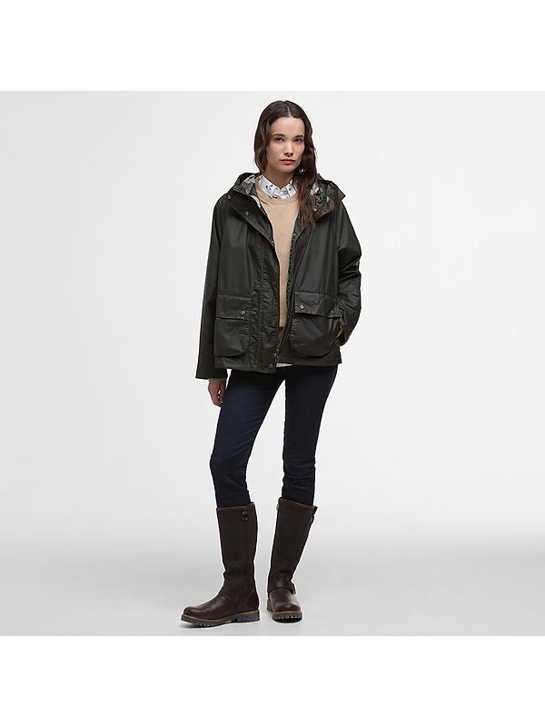 Barbour Women's Hollies Wax Jacket - Archive Olive/Ancient Tartan Image 3