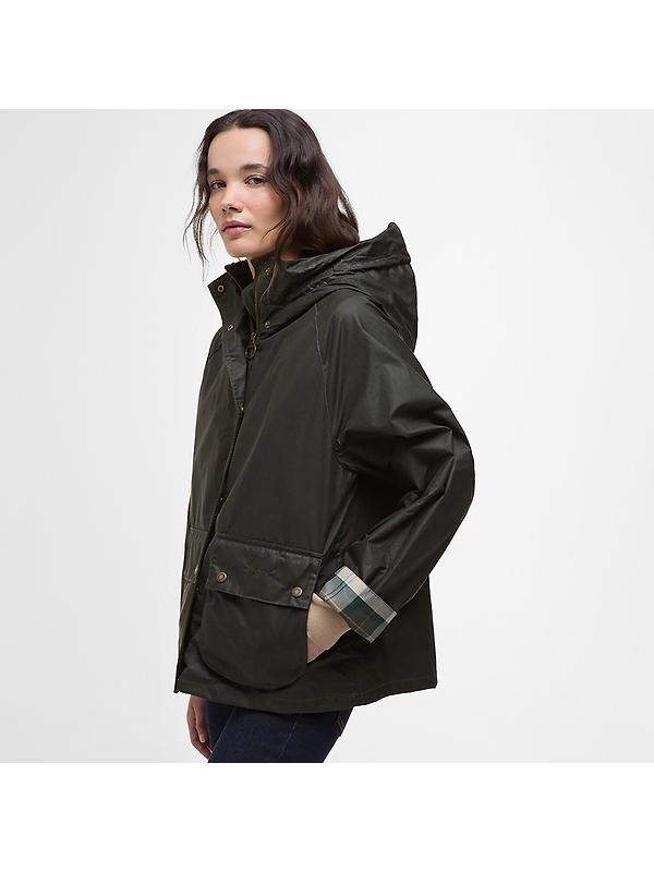 Barbour Women's Hollies Wax Jacket - Archive Olive/Ancient Tartan Image 5